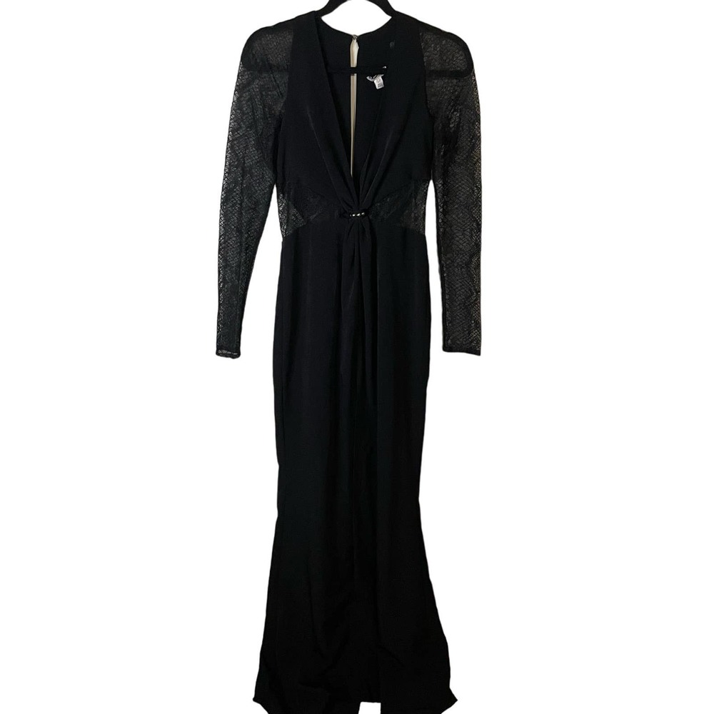 TopShop black lace cutout maxi dress